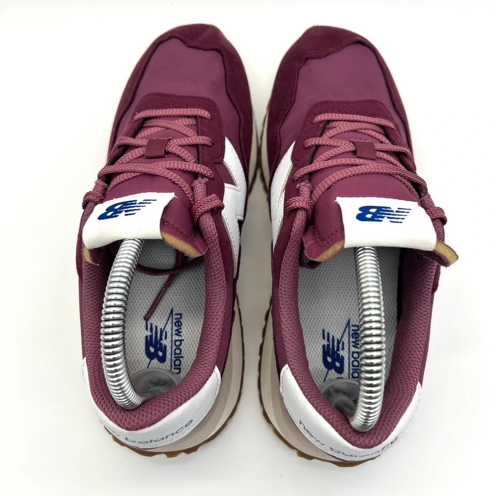 New‎ Balance 237 Shoes Big Kids 6 Burgundy White Suede Retro Sneakers Gum Sole